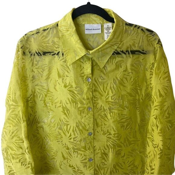 Alfred Dunner Floral Button Front Shirt Sz 18 - Picture 2 of 8
